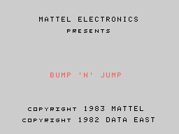 Bump 'n' Jump title screen for Colecovision